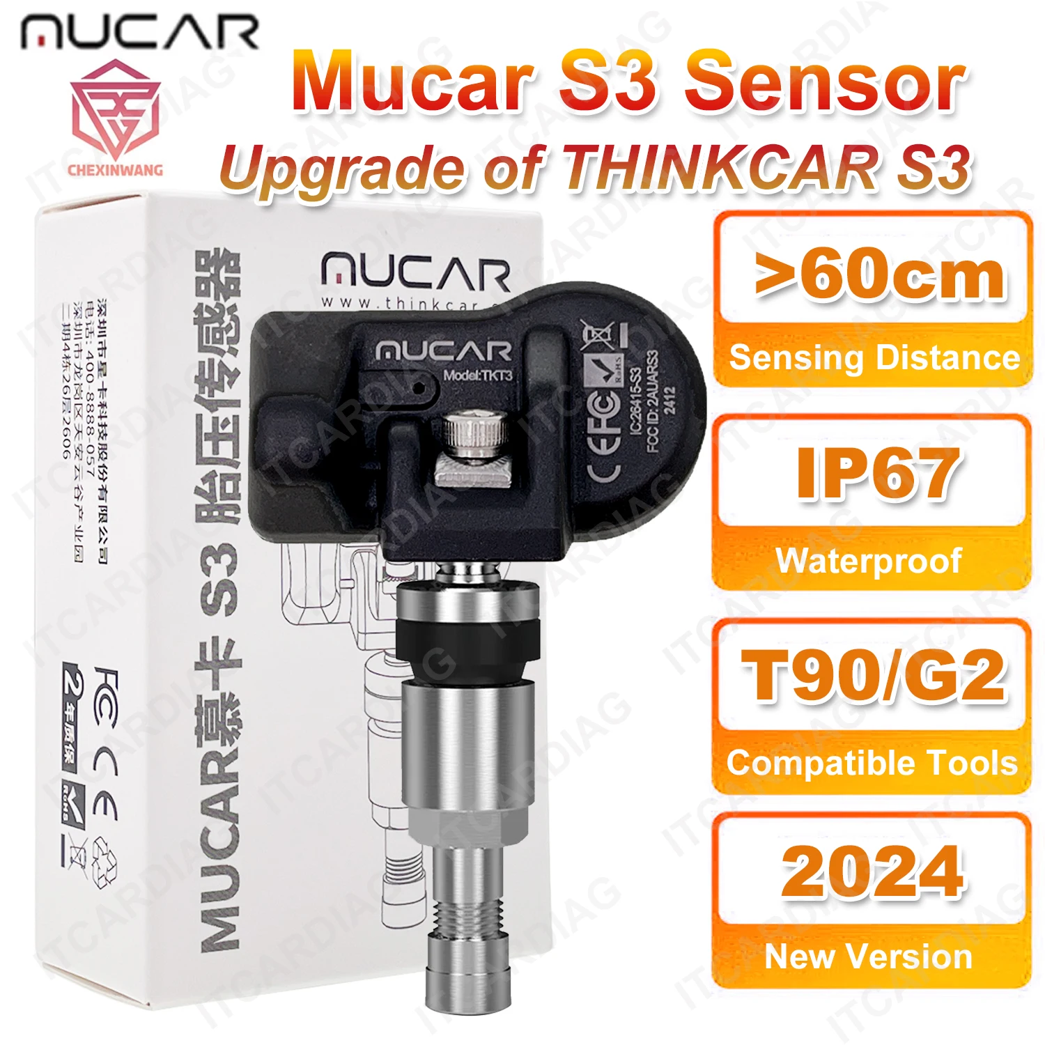 MUCAR S3 Sensor 315MHz 433MHz TPMS S3 Universal Sensor Car Tire Pressure Sensor Automotive Workshop Service Tool PK THINKCAR S3