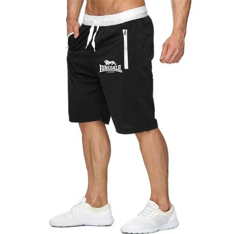 LONSDALE Men\'s sports pocket beach shorts Shorts Summer light pants zipper pocket loose sweatpants