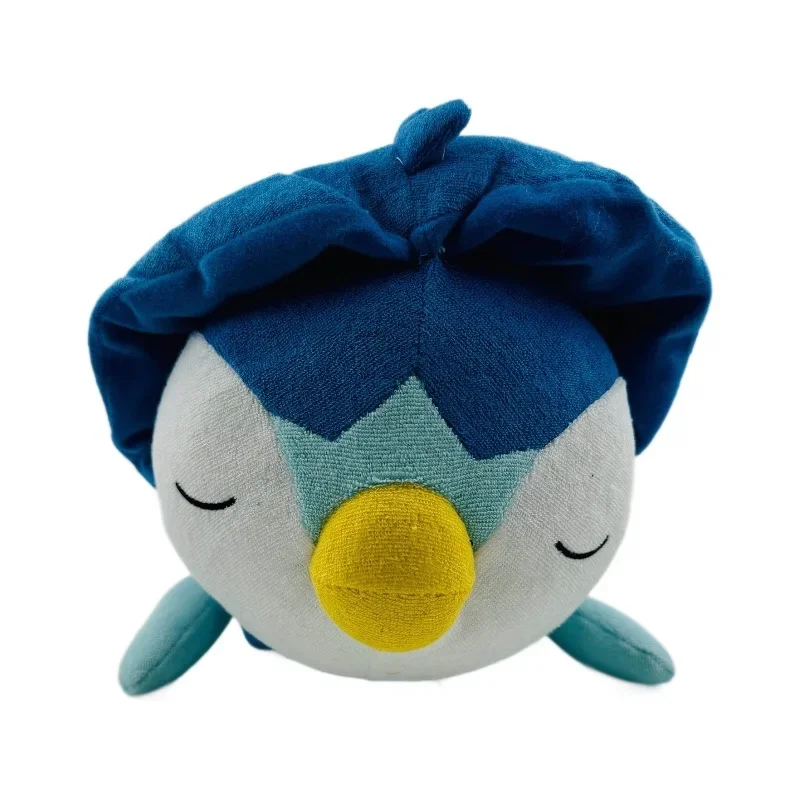 Peluche Piplup endormie Pokémon pour enfants, dessin animé mignon, jouets doux en peluche Anime PenEcolPlushie, oreiller beurre, cadeaux d'anniversaire, 35cm