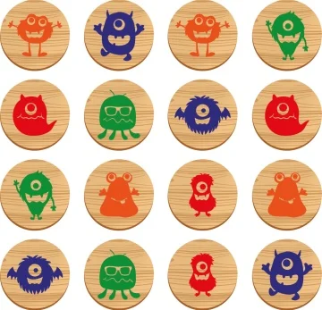 Smart Memory Game Monsters Ages 3 and Up Matching Wooden Memory Game Wood intelligence games for children