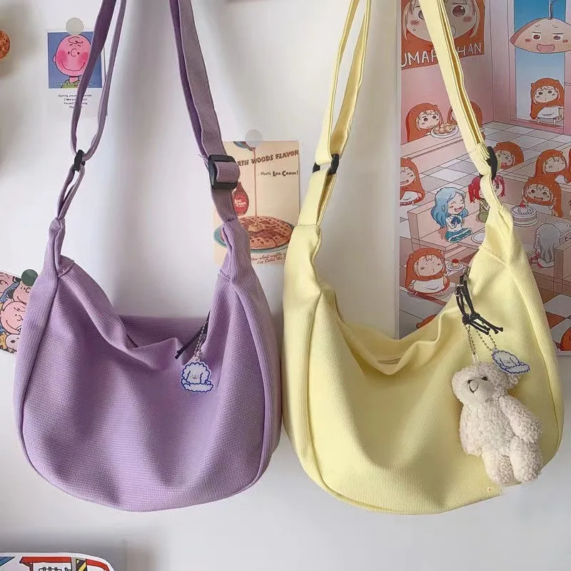 

Shoulder Bags Women Solid Harajuku All-Match Simple Multifunction Handbags Large Capacity Crossbody Bags For Women Teens Purse