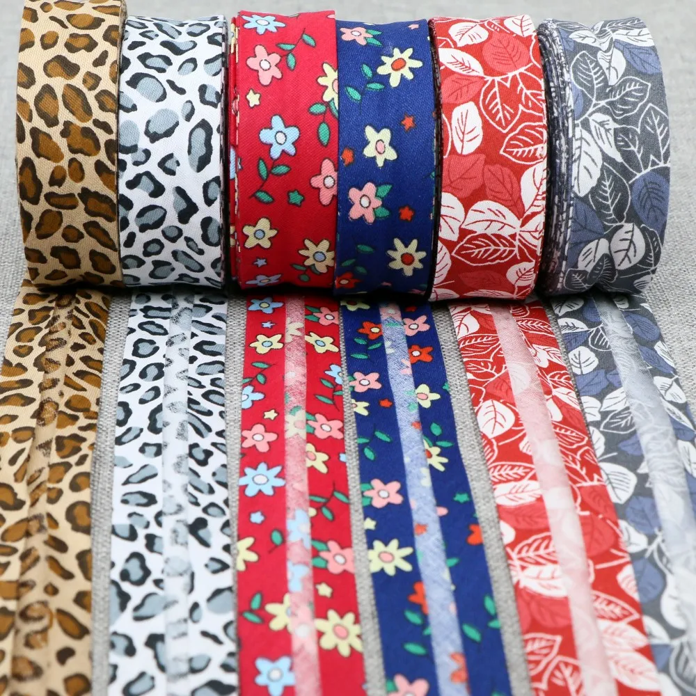 Printed fabric tape, 100% cotton bais tape, 1 inch width, 25mm x 5meters, for sewing, DIY