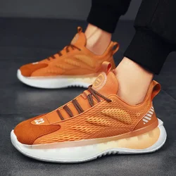 Fashion Sneakers Men 2024 Spring New Breathable Running Shoes Soft Soled Mesh Surface Flying Woven Shoes Tenis Para Hombre