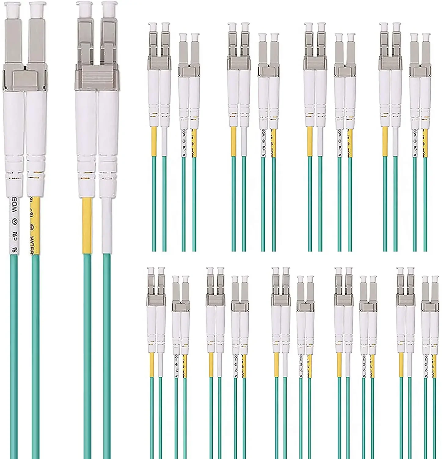 10-Pack OM3 Fiber Patch Cable- 10Gb Multi-Mode Jumper Duplex 50/125μm LSZH Fiber Optic Cord for SFP Transceiver 5-Meter(16.4ft)