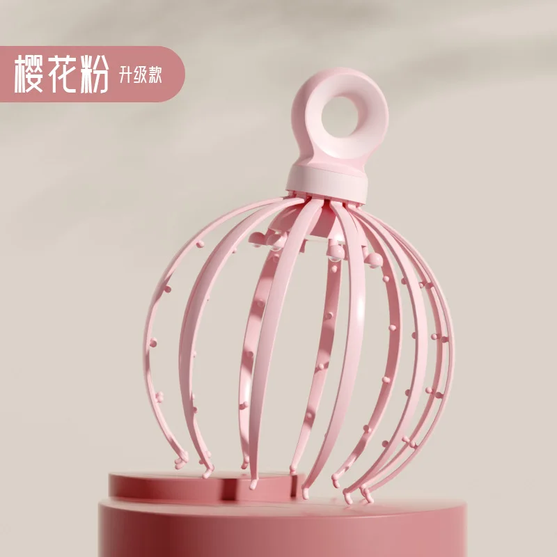 Eighteen Claw Fish Head Massager Scratch Head Steel Ball Relaxing Scalp Meridian Massage Instrument Scratch Head Soul Extractor