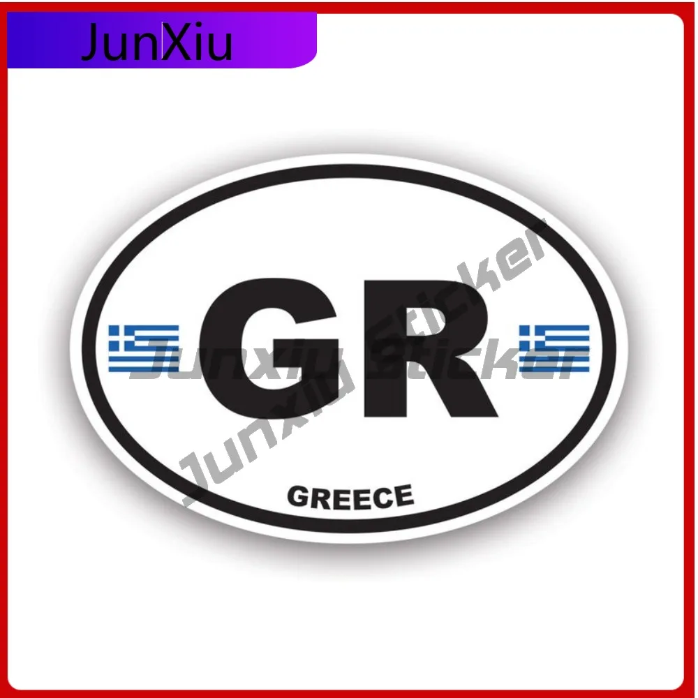 

Greece Oval Sticker Uv Protected Decals Greek Flag Country Code Euro Gr V1 State Flag Patriotic Car Sticker Vinyl Decal Round