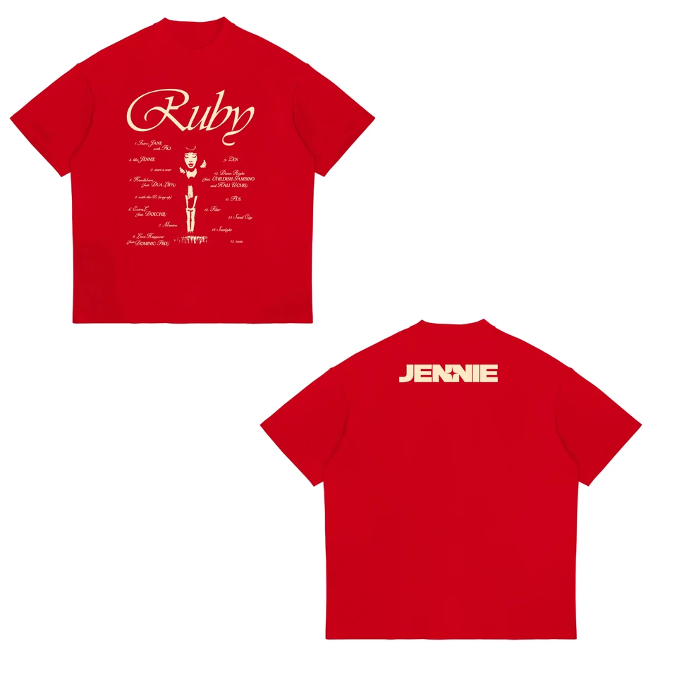 High Quality Like JENNIE Ruby Album Single Tour 2026 printed short