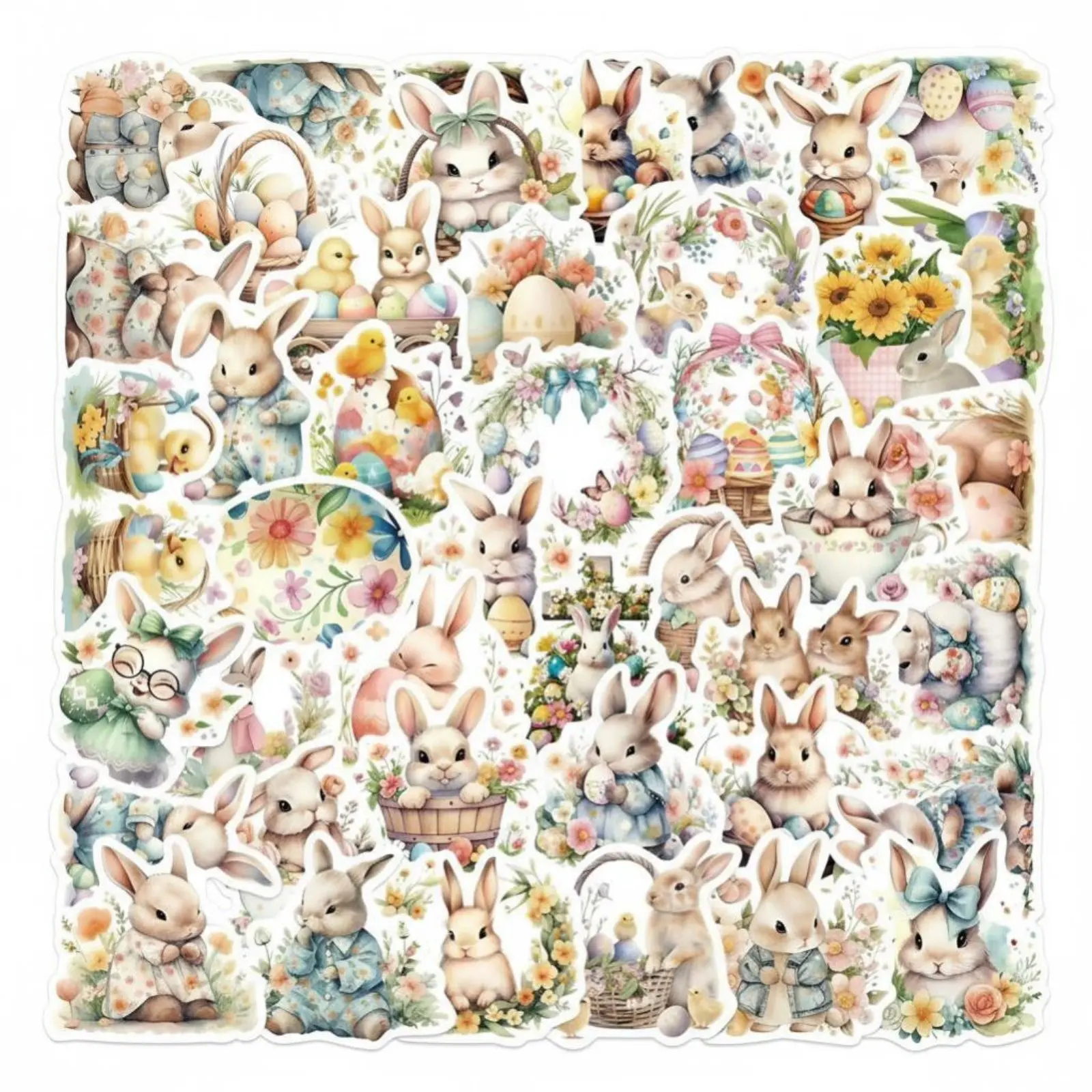 

Водонепроницаемые наклейки с овальными кроликами на Пасху, милые мультяшные стикеры для телефона, кружки, ноутбука, гитары, случайные дизайны