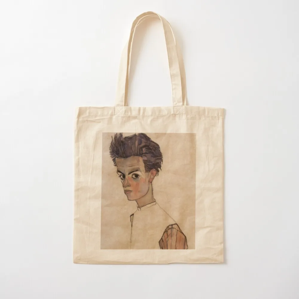 Egon Schiele - Self Portrait Tote Bag Shopping bags Women's shopper tote bags aesthetic