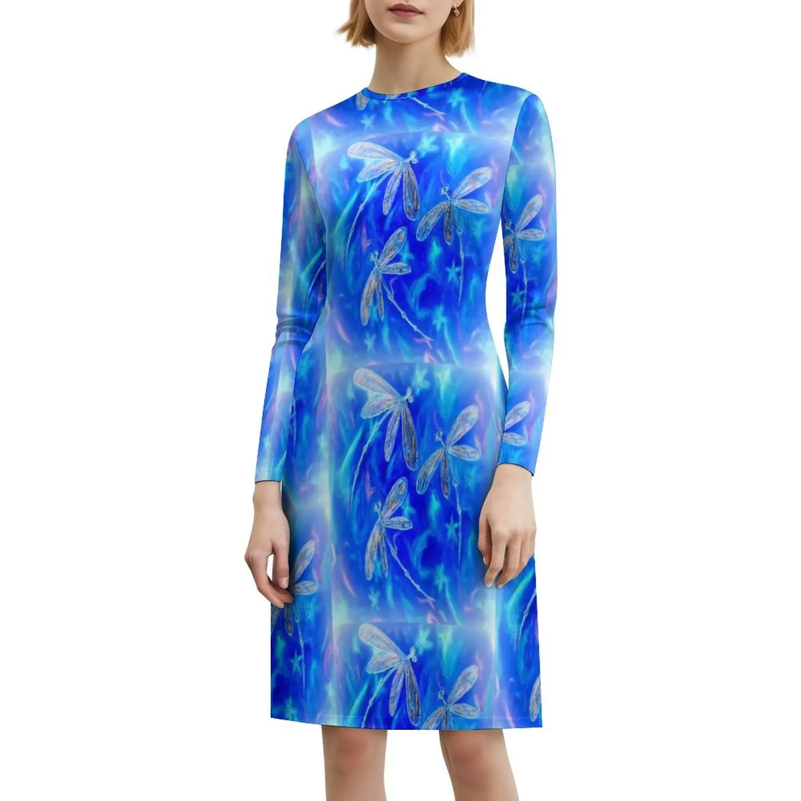 فستان بوهيمي عتيق مرصع بالنجوم بأكمام منتفخة أو خيارات بدون أكمام للنساء فستان اليعسوب الليلي المرصع بالنجوم