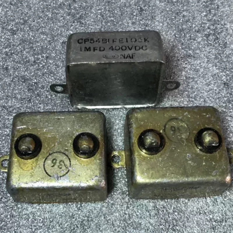 Antique American C-D CDE Large D 1UF 400V Copper Shell Gall Machine High Voltage Coupled Oil Immersed Capacitor