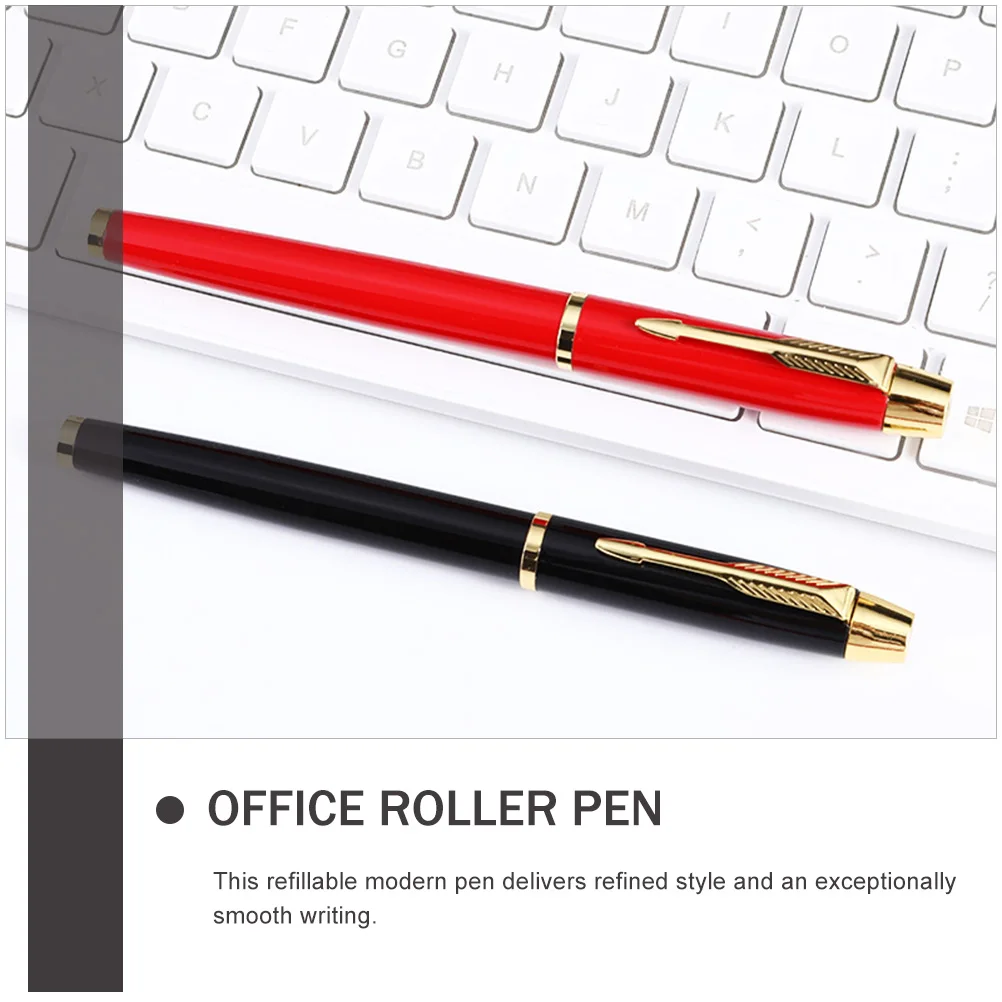 

Stainless Steel Metal Pen Set Refillable Smooth Writing Office Roller Business Meeting Signature Gift for Journaling