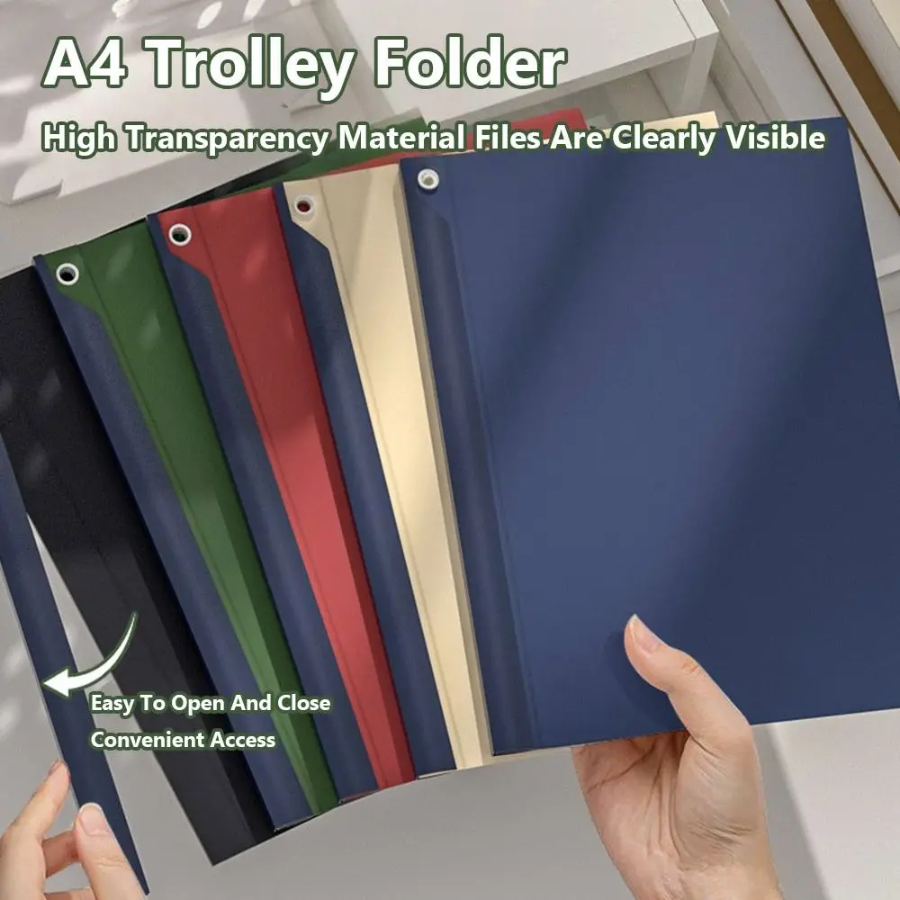Simple A4 File Folder Morandi Color Side Opening Rotating Rod Folder Rotating Rod Side Opening Folder Students