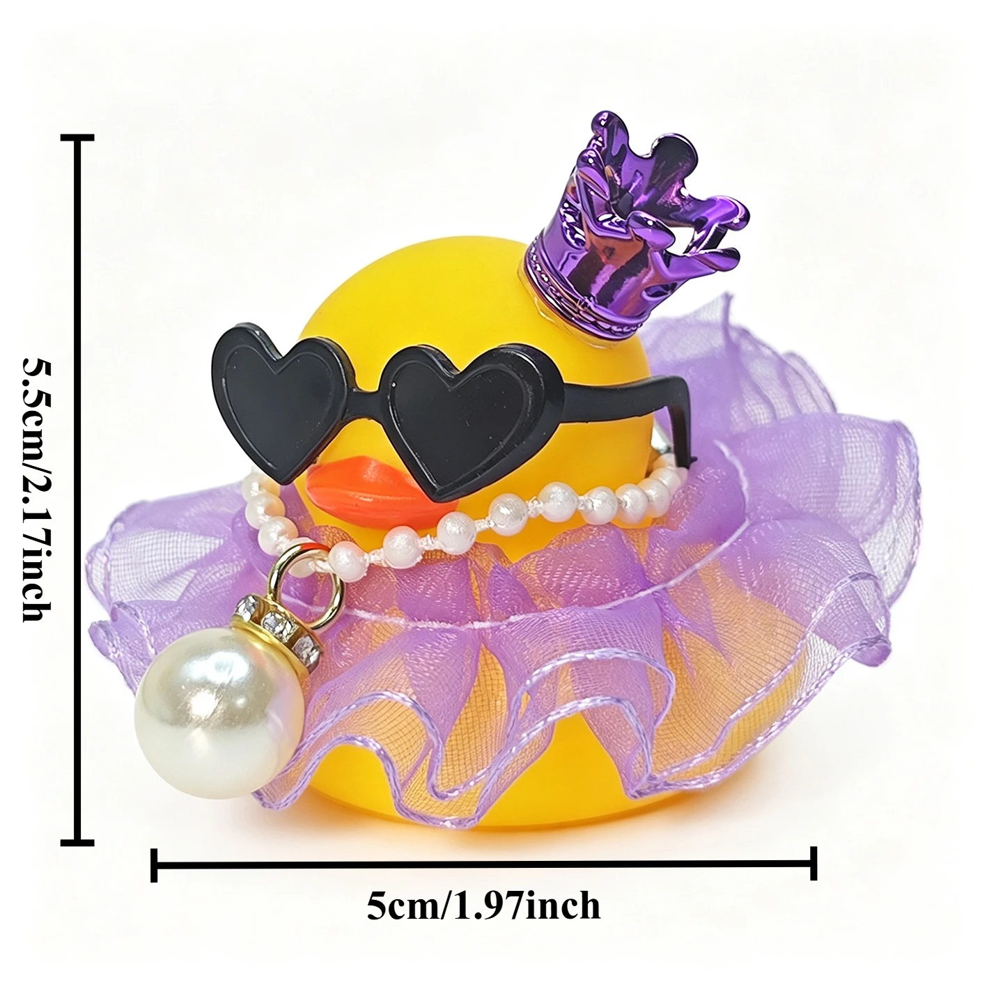 Personalized Duck Decor Kit Handmade Styling Ornament for Car Console Desk Lace Bow Jewelry Accessories for Custom Display