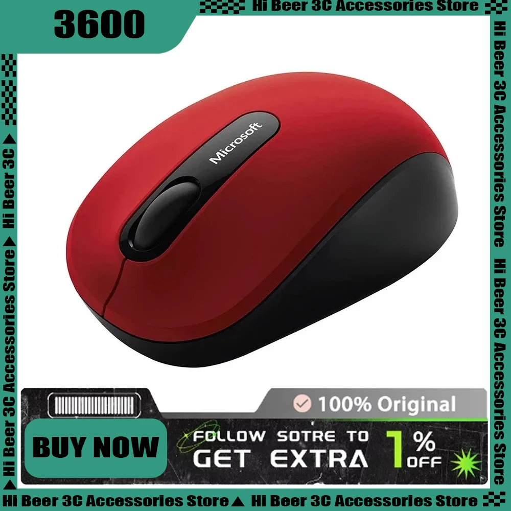 

Microsoft 3600 Portable Wireless Bluetooth Mouse Surface Tablet Laptop Accessories Ergonomics Comfortable Game Mause Gifts