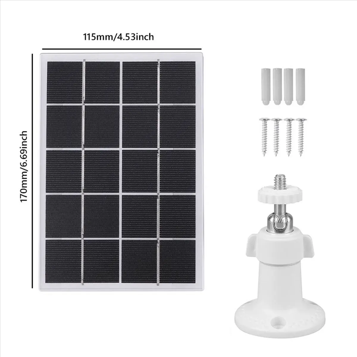 A14M 20W Solar Panel Charger for Ring Video Doorbell, 360° Adjustable Mount, for Doorbell 4/3/3 Plus/2 White