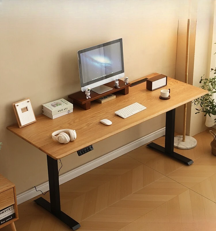 Oak Electric Bedroom Home Solid Wood Adult Office E-sports Desk Workbench