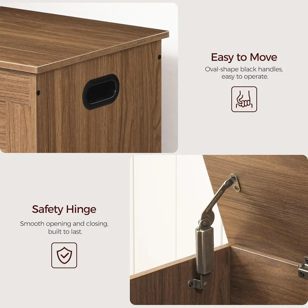 خزانة تخزين خشبية للمدخل باللون البني العسلي مع مقعد أحذية ومفصلتين #5