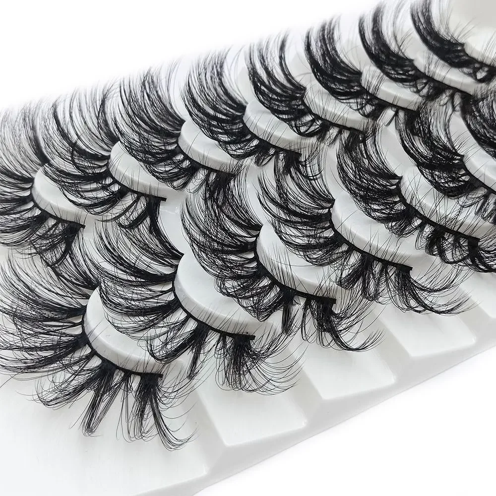 Handgemachte Augen-Make-up-Tools, lange natürliche Wispies, flauschig, volles Volumen, dicke 25-mm-Wimpern, falsche Wimpern, 4D-Nerz-Wimpernverlängerung