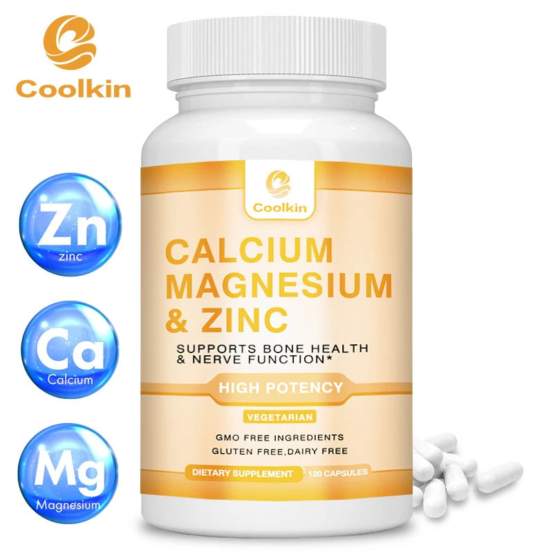 Calcium + Zinc + Magnesium Capsules - Support Bones, Teeth, Heart, and Enhance Immune System Function