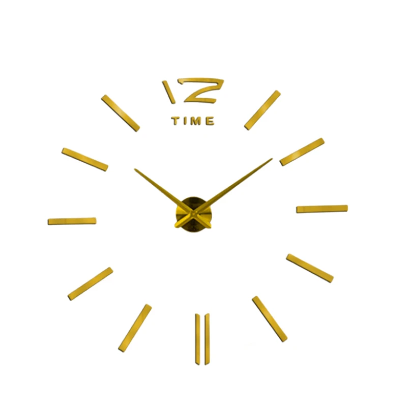 Nieuw modern design grote wandklok 3D DIY quartz klokken modehorloges acryl spiegelstickers woonkamer home decor horloge