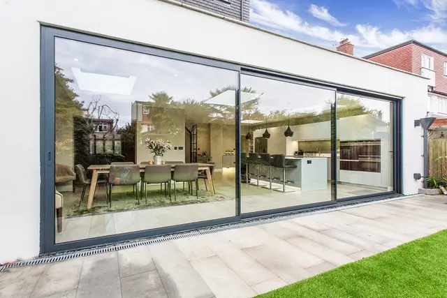 Full Vision Doors Custom Design Glass Sliding Door Balcony Patio Sun Room Glass Door with Double Tempered Glass Sliding Doors 3