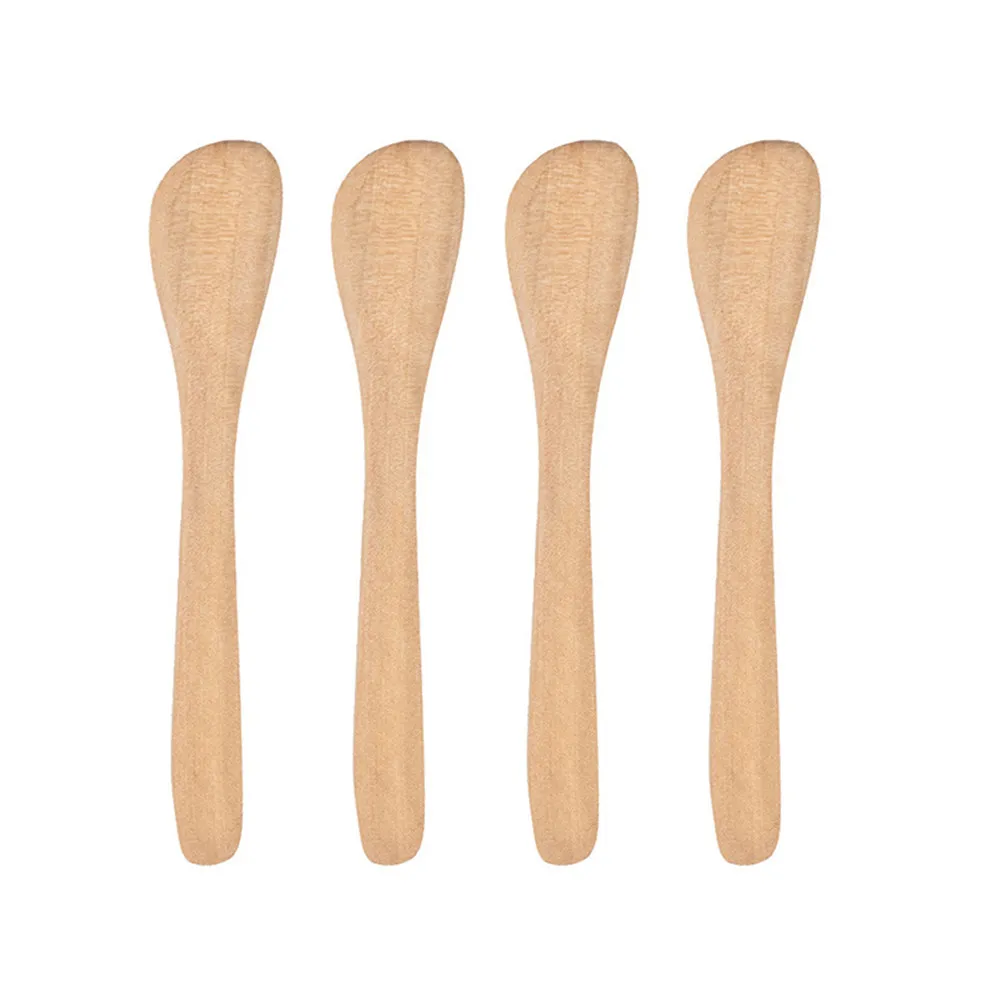 Juego de 4 cuchillos para pan de madera de loto, estilo japonés, acabado natural, para untar mantequilla, mermelada, crema, suministros de cocina para el hogar, 15,5x2,7 cm