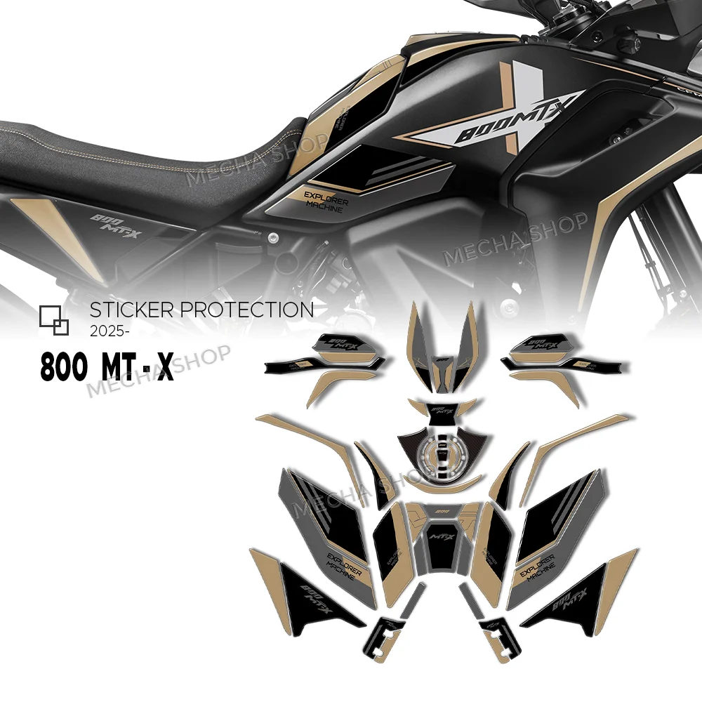 For CFMoto 800MTX 800MT-X 2025 2026 Motorcycle 3D Resin Handguard Decal Hand Guard Protection Sticker