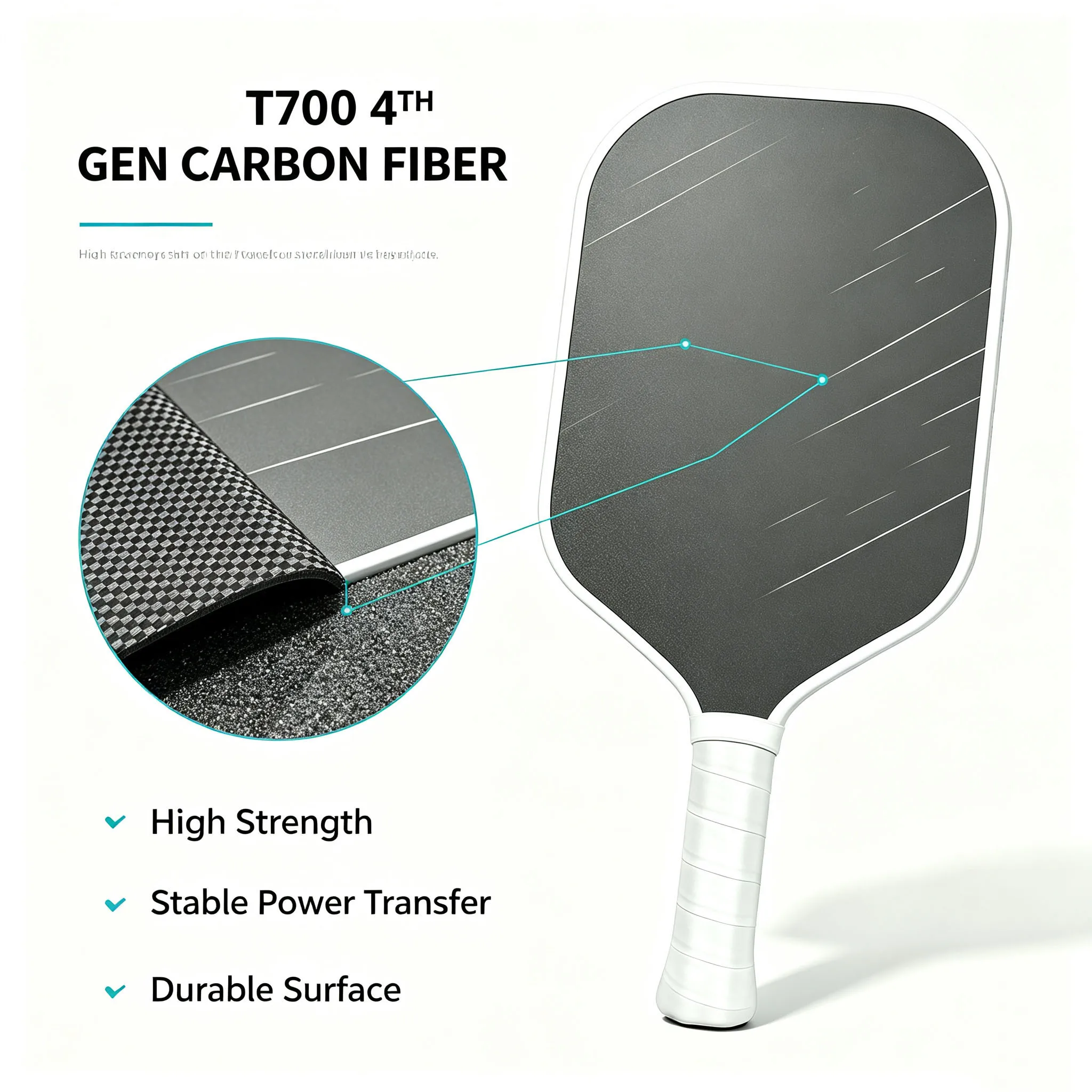Hot Pressed 4th Generation Carbon Fiber Indoor And Outdoor Pickering Racket 16mm High-Precision Ball Control PP Honeycomb Core