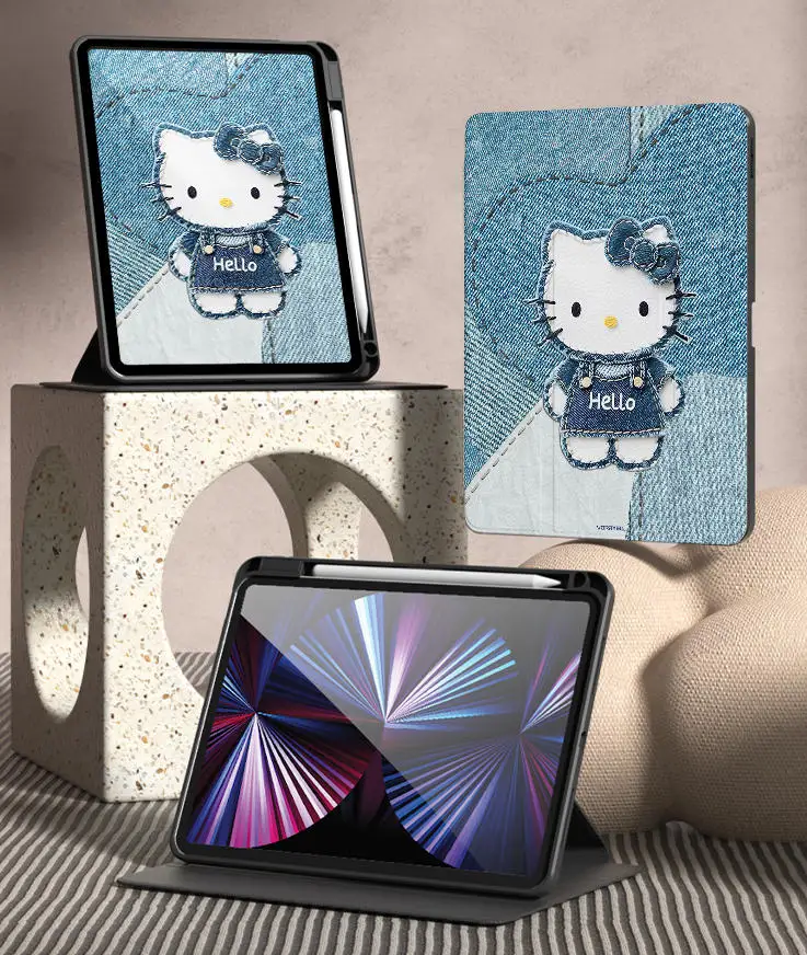 حافظة هالو كيتي لجهاز iPad ipad Air 4 5 10.9in M2 M3 Pro 4 5 6 12.9in M4 حافظة واقية Ipad 8/9/10 10.2in A16 11in غطاء لوحي #2