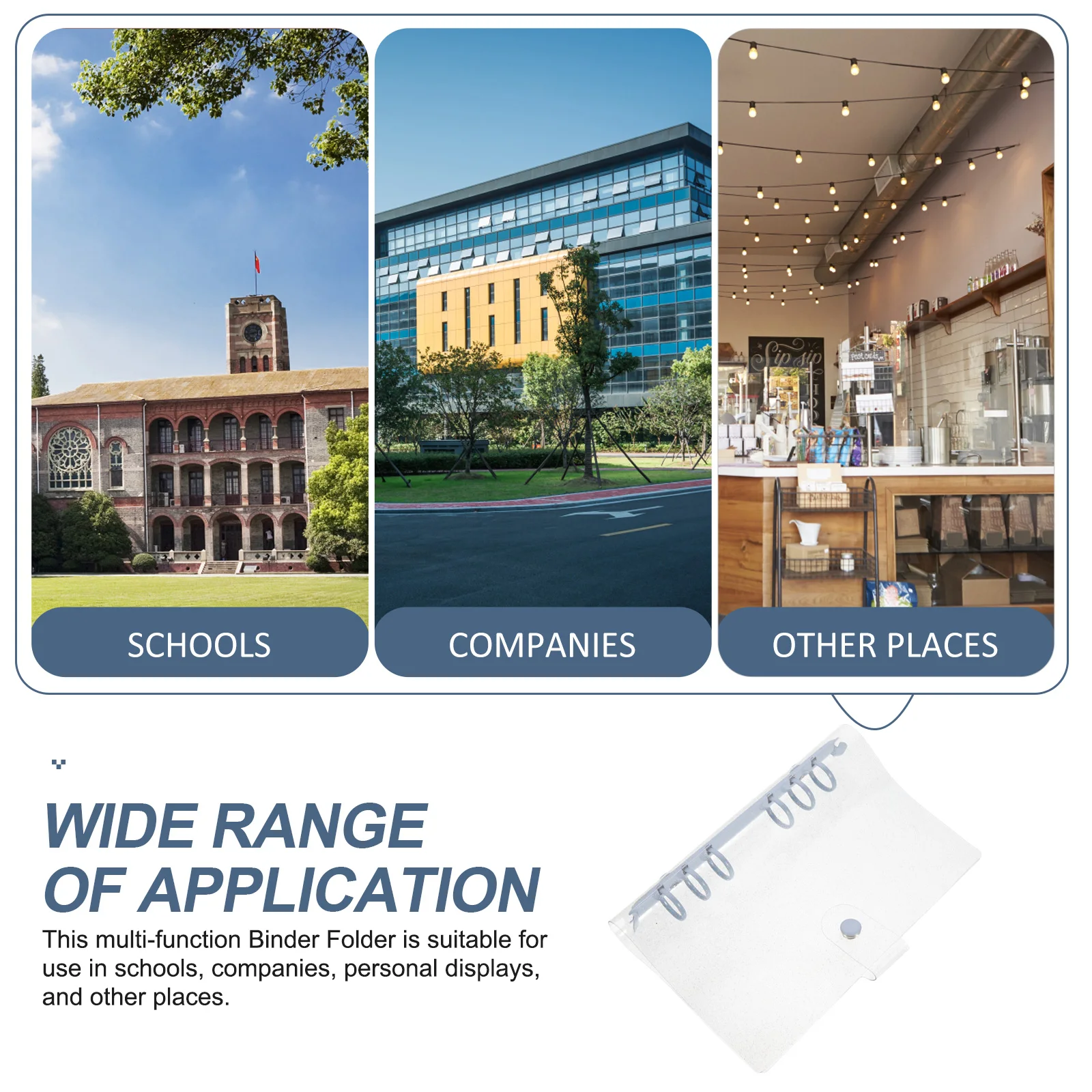 

Six Binder Cover Metal Pvc A6 Document Folder Organizer for School Office Use