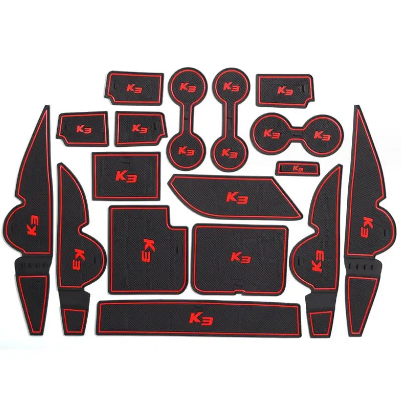 

Car Door Groove Mat Anti-Dirty Pad Gate Slot Cup Storage Pad Anti-Slip Mat For Kia K3 2012 2013 2014 2015 2016 2017