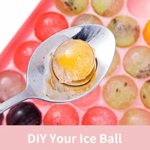 صواني كرات الثلج المستديرة الصغيرة ، سهلة الإفراج ، صانع ثلج بيليه قوي للمشروبات والقهوة والكوكتيلات ، فريزر ، 33 قطعة أفضل 6 آيس كريم مبيع - رقم 5