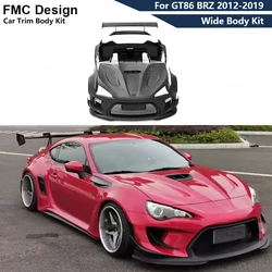 For Toyota GT86 ZN6 ZC6 2012-2019 FRP Subaru Brz Robot Wide Front Bumper Splitter Lip Fender Vents Side Skirts Spoiler Body kit