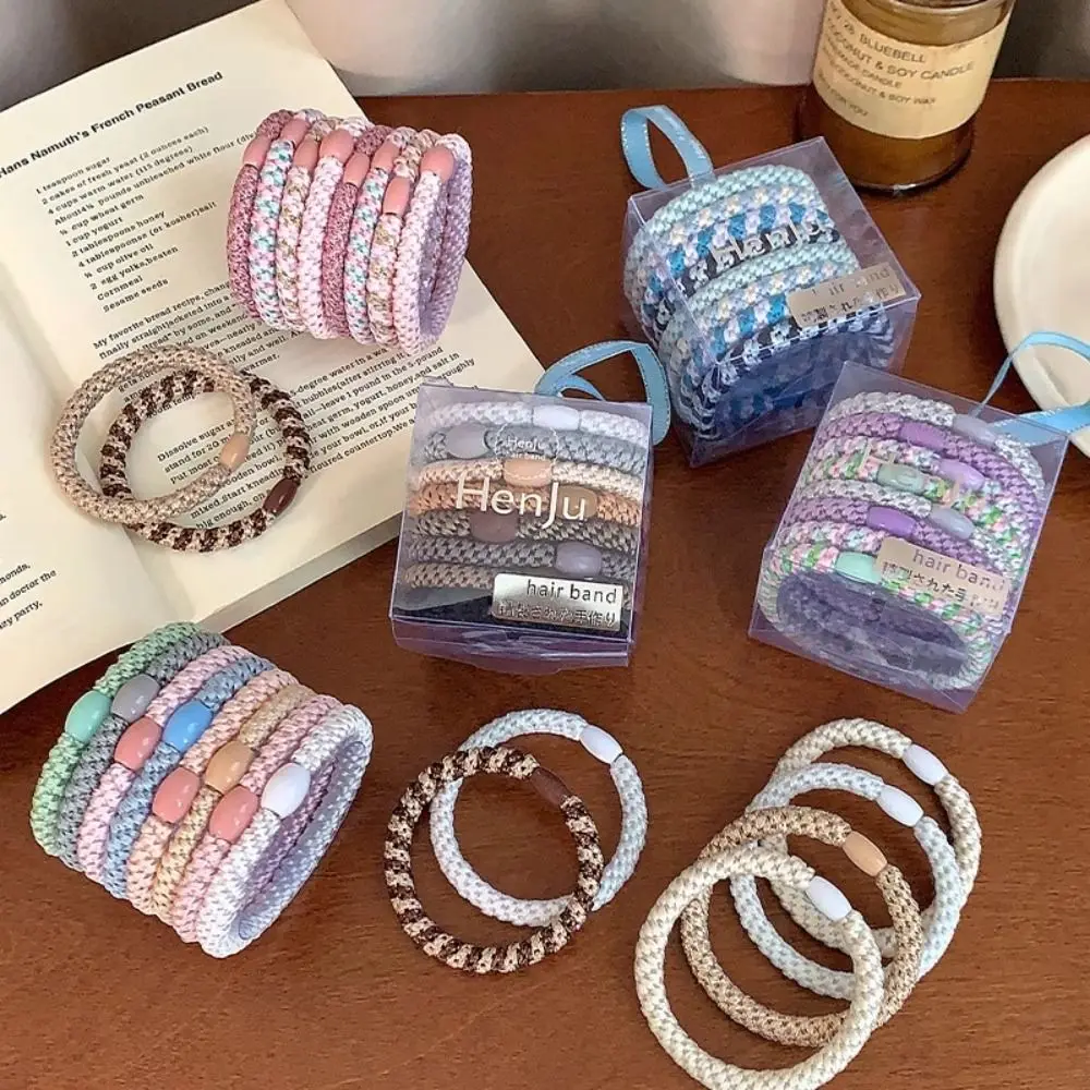 8pcs/Set Hair Tie Basic Hair Rope Set Cute Hair Ring Ponytail Holder Rubber Band Hair Accessories Korean Style
