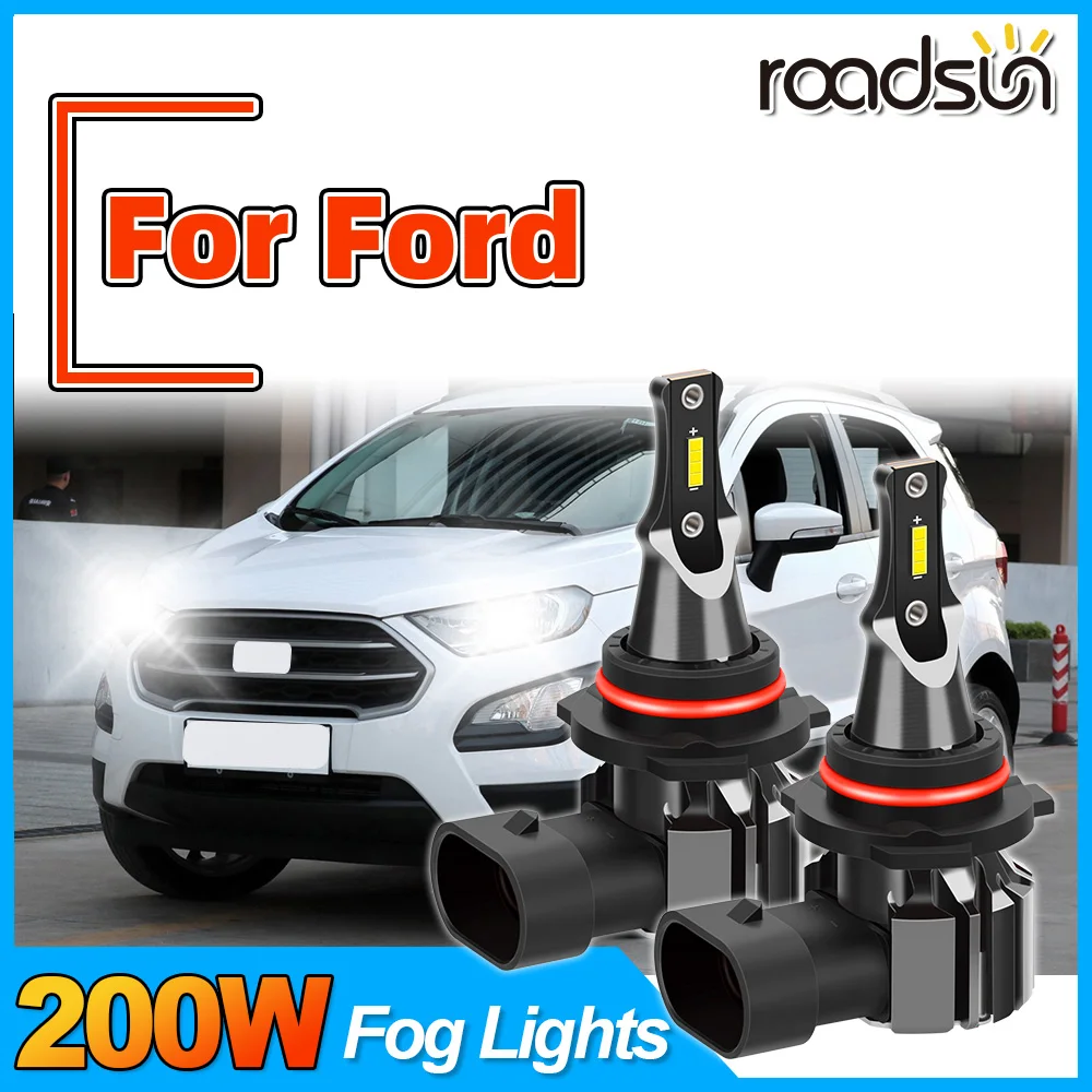 2pcs Roadsun Fog Lights White High Power 200W CSP 3570 Chip For Ford Escape Ranger Expedition Explorer Sport F-250 F-350 F-450