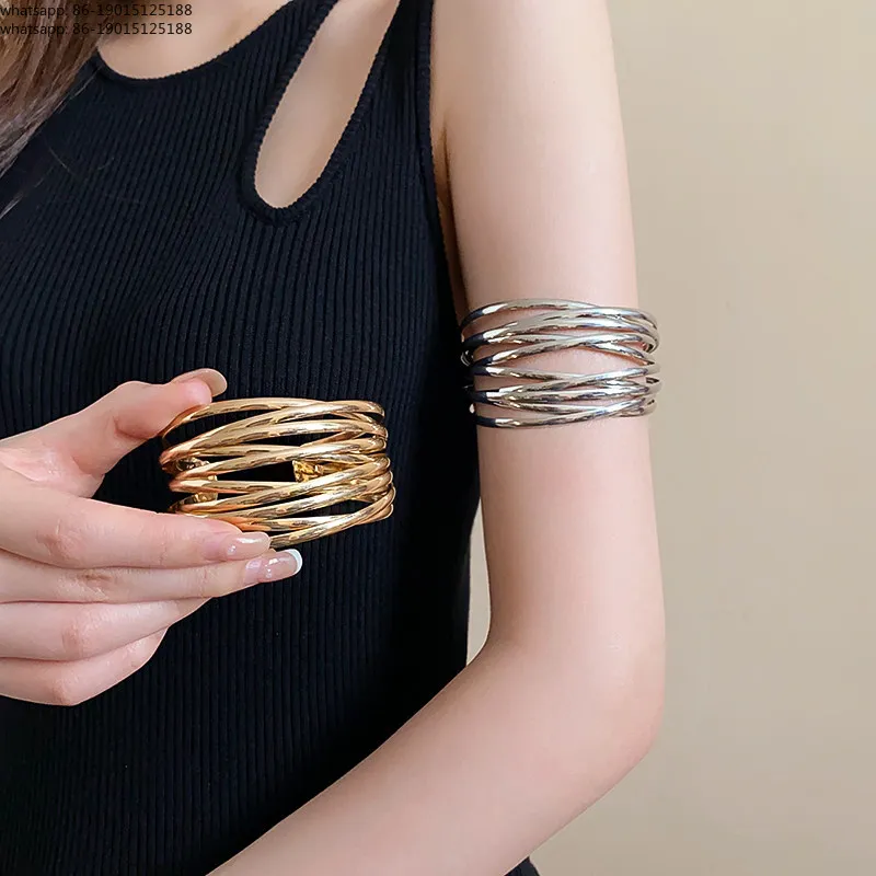 Metal cross bracelet, arm ring, arm bracelet, European and American personality niche decorative arm accessories