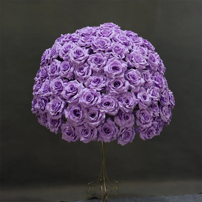 Wedding decoration wedding simulation rose big flower ball stage background flower arrangement t platform road guide arrangement