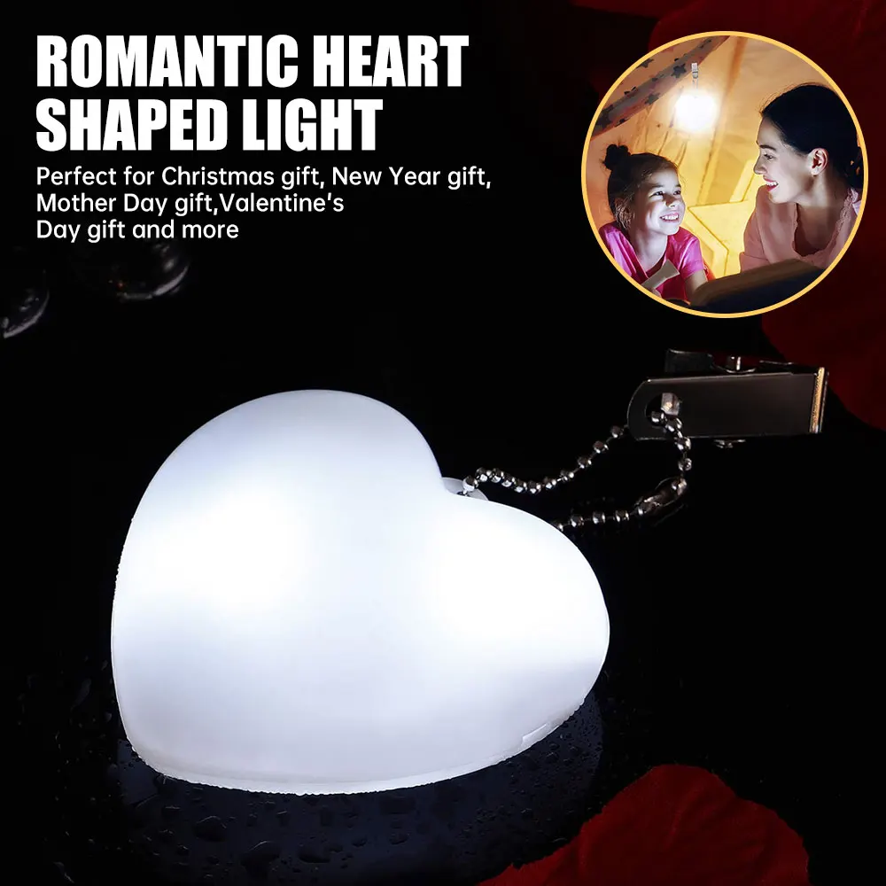 LED Handbag Light Bag Lamp Heart Shaped Touch Sensor Purse Light with Keychain Battery Powered Backpack Light Gifts for Women