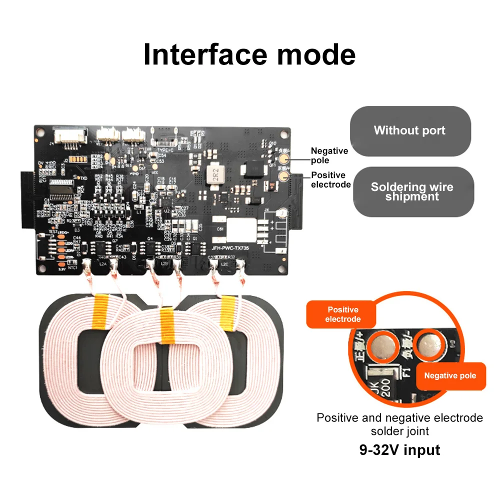Imagem -02 - Carregador sem Fio Rápido Transmissor de Módulo Padrão Pcba Circuit Faça Você Mesmo Board Coil Alta Qualidade 20w qi