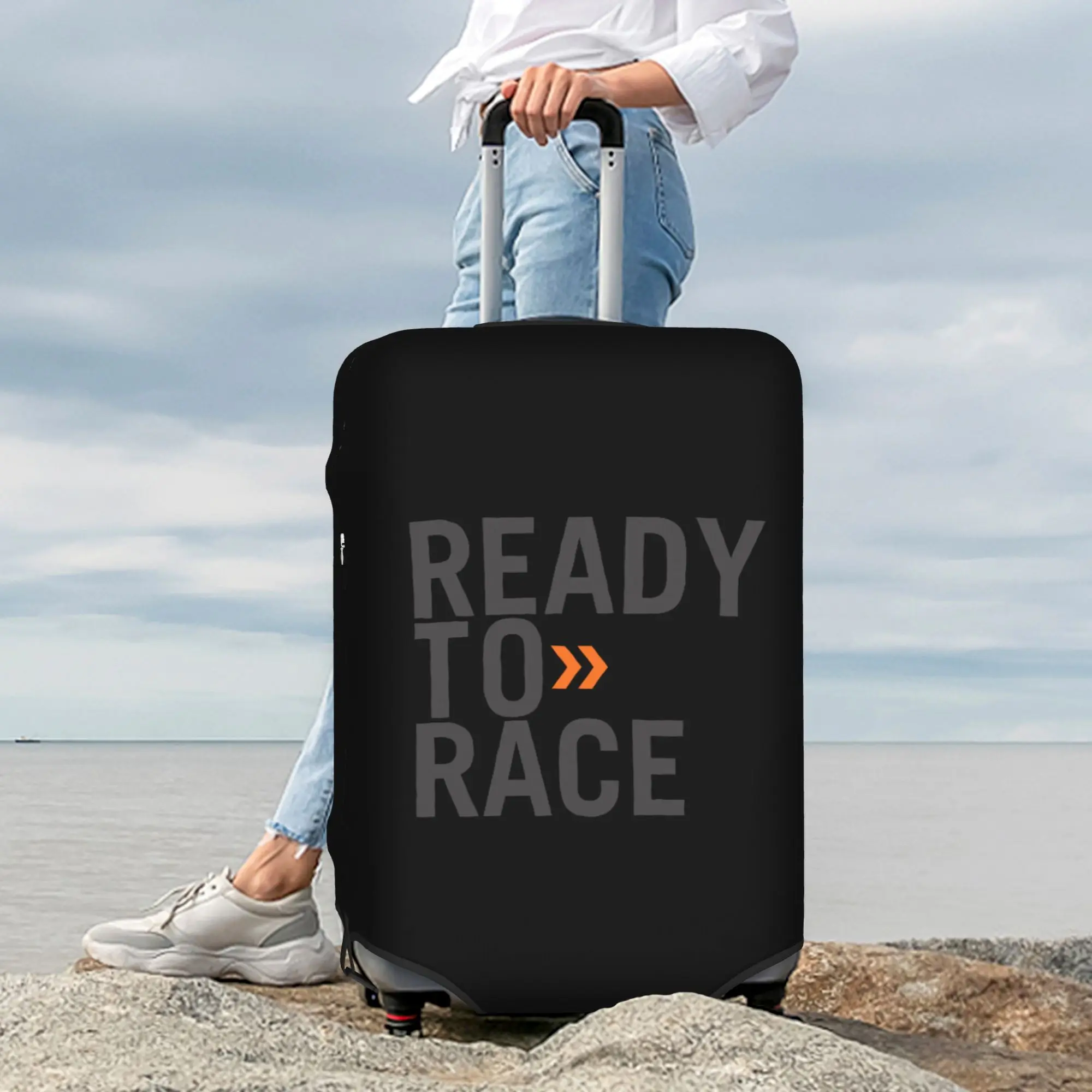Custom Ready To Race Travel Luggage Cover Dust Proof Motorcycle Rider Racing Sport Suitcase Cover Protector Fit 18-32 Inch