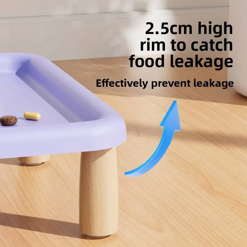 Cat Food Stand Wooden Elevated Pet Bowl Riser Adjustable Feeder Platform Raised Table for Automatic Pet Feeder