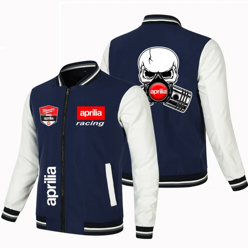 NEW Baseball Jacket Spring Autumn Fleece Cotton Slim Fit Jacket Aprilia Car Logo Sweatshirt Fashion Hip Hop