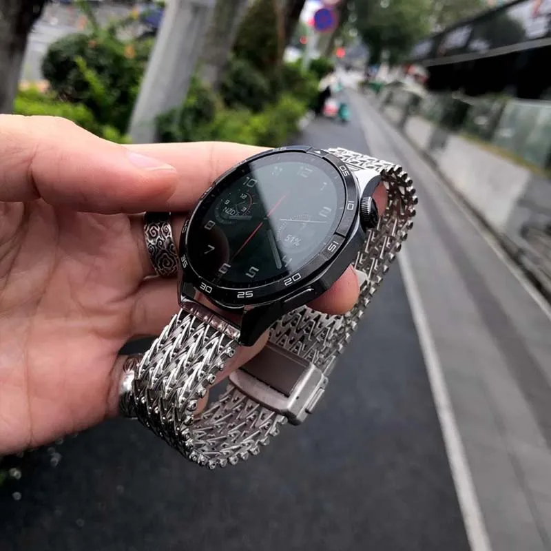 kakeband Magnetic Snap Fasteners are suitable for the following watch bands: Huawei GT5, GT4, breathable metal watchof GT  T173D