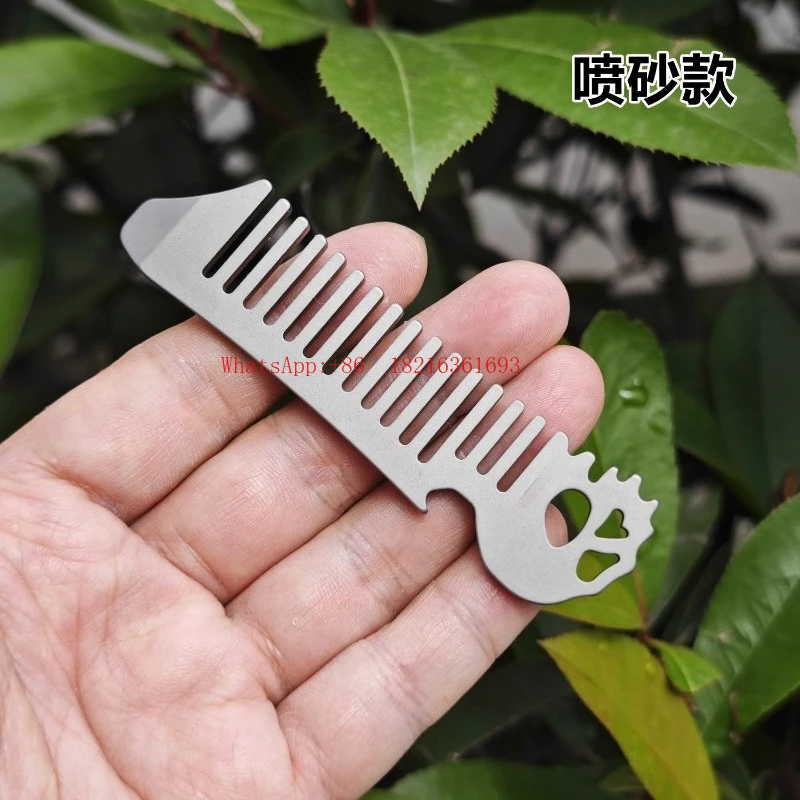 Titanium Alloy Tactical Comb, Outdoor Portable Multi-function Anti-static Comb