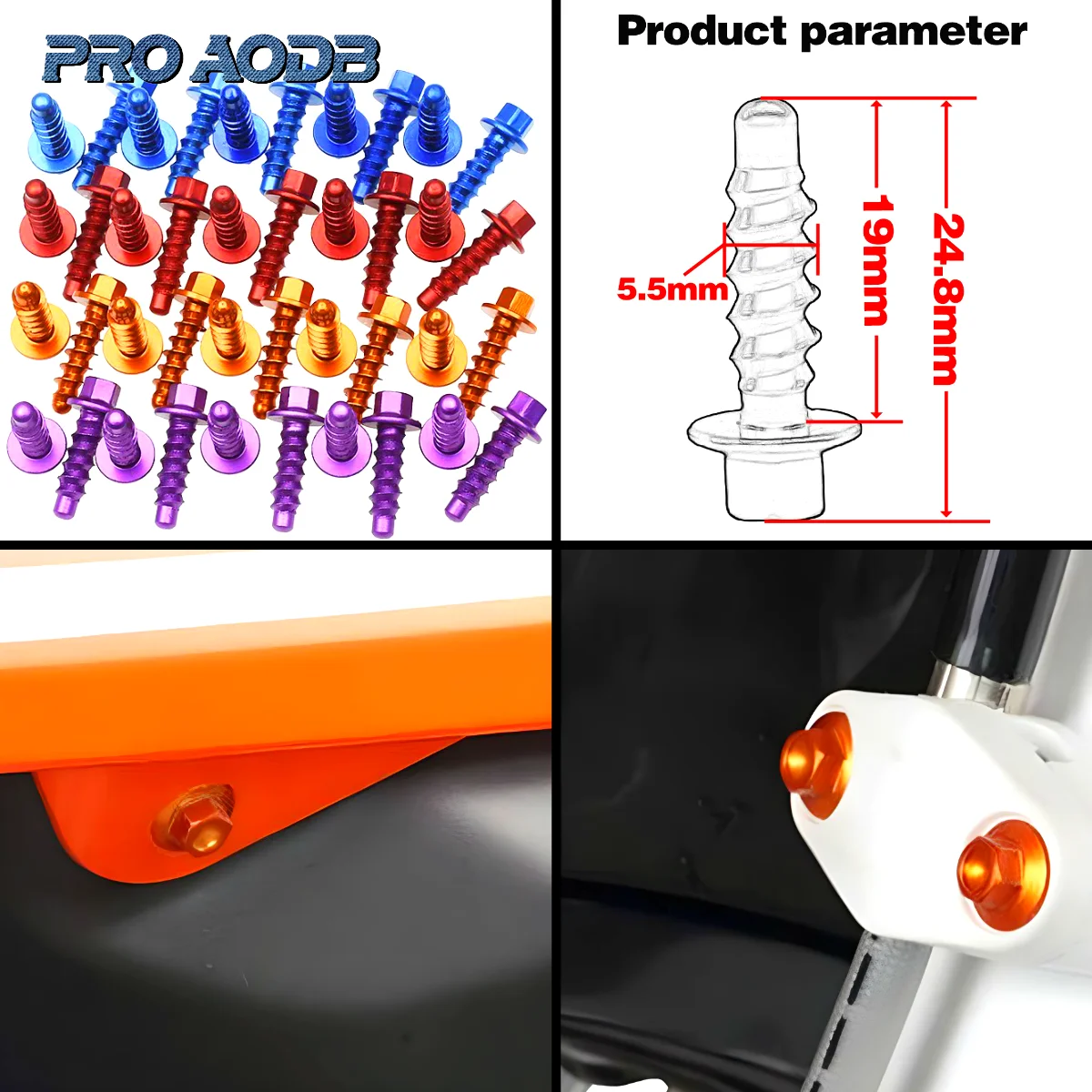 Motorcycle CNC Aluminum Self Tapping Screw Bolts Kit For KTM EXC XC XCW SX SXF Husqvarna FE TE FC TC FX TX 125 250 300 350 450