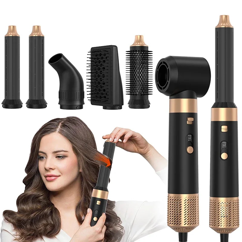 

6 In 1 Hair Dryer Brush Styler Kit Professional Hot Air Comb Hair Straightener Curling Iron Household Hair Styling Tool