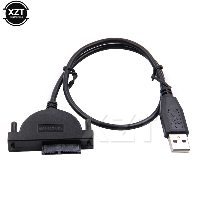 Hot Sales USB 2.0 to Mini Sata II 7+6 13Pin Adapter Converter Cable For Laptop CD/DVD ROM Slimline Drive Converter