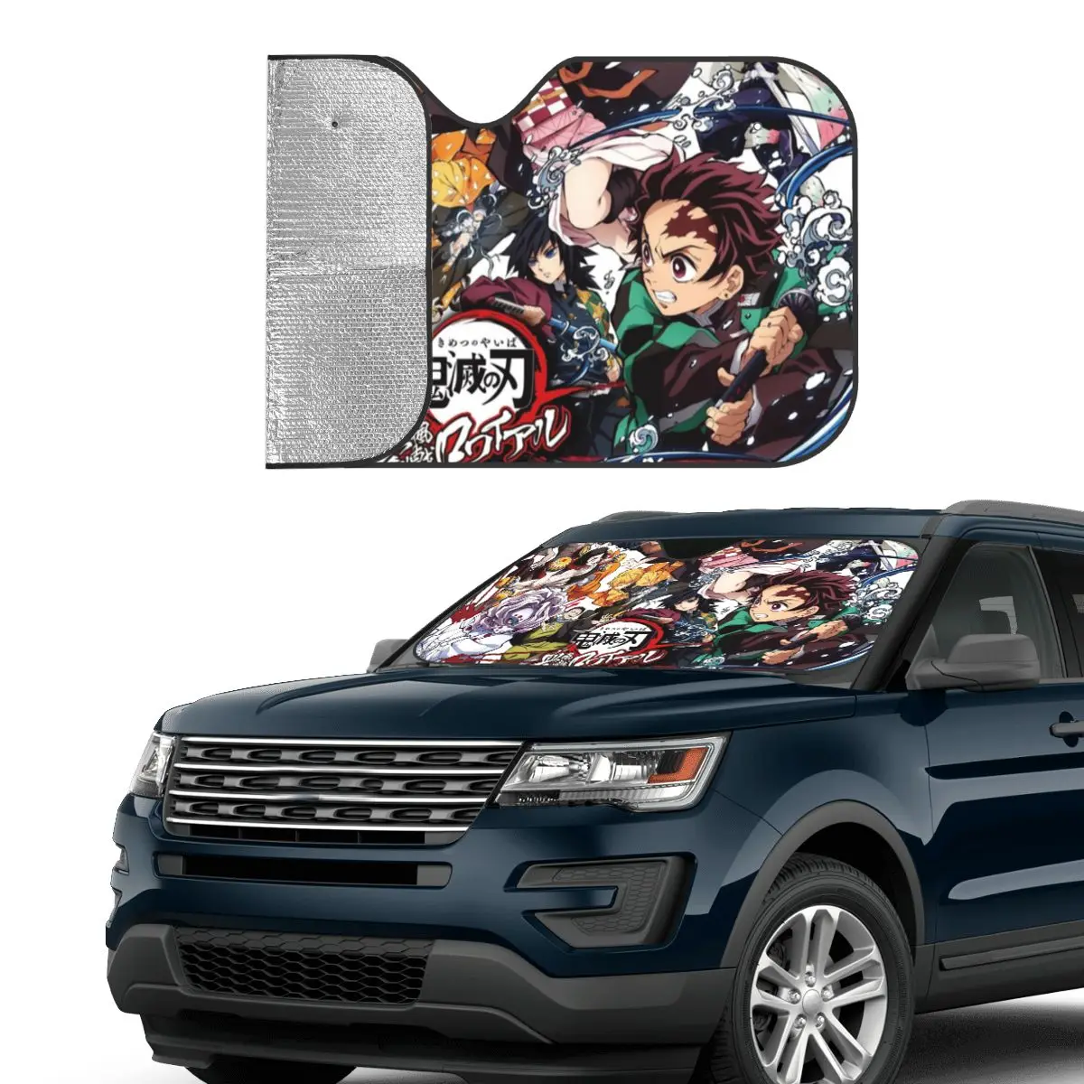 

Demon Slayer Sunshade Windscreen Car Front Windshield Window Sun Visor Accessories Covers