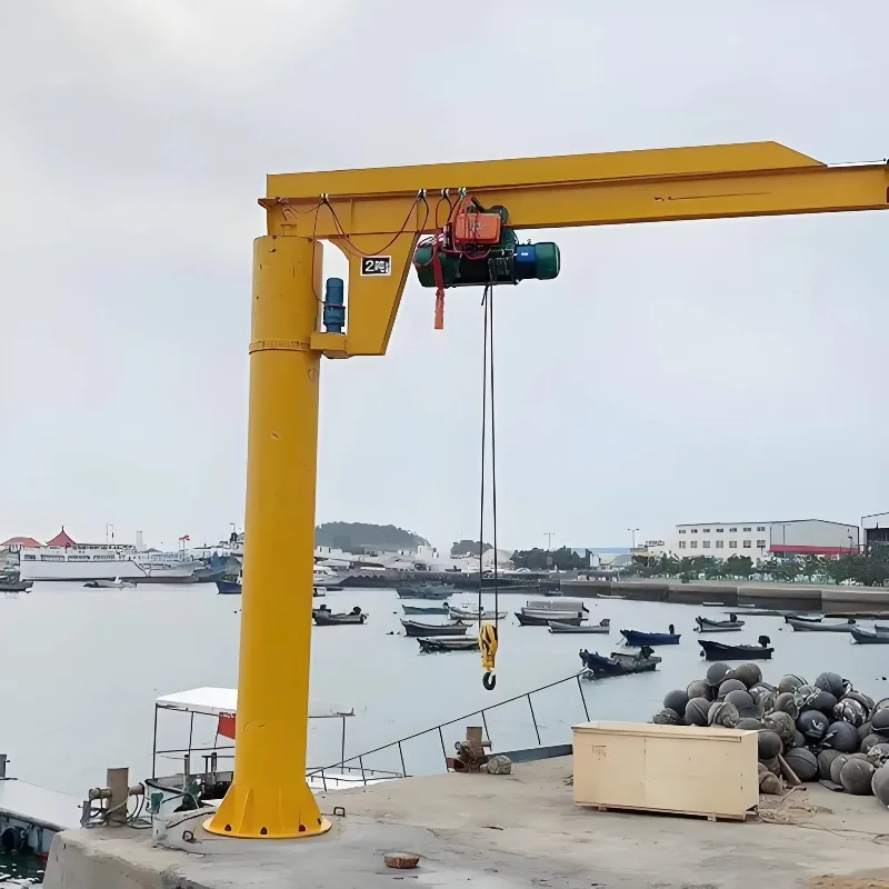 360 Degree Slewing Cantilever Jib Crane, Portable Column Cantilever Crane with Wireless Remote Control for Workshop Construction